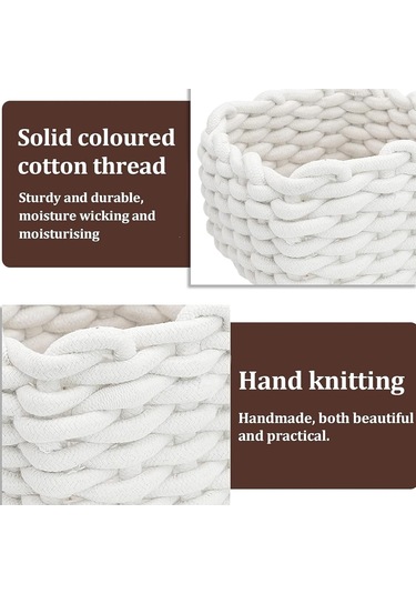 Dokuma Saklama Sepeti, Pamuk Halat Küçük Depolama Sepeti, Minimalist Tuvalet Kağıdı Sepeti, Sevimli Depolama Sepetleri Gri Açık Gri