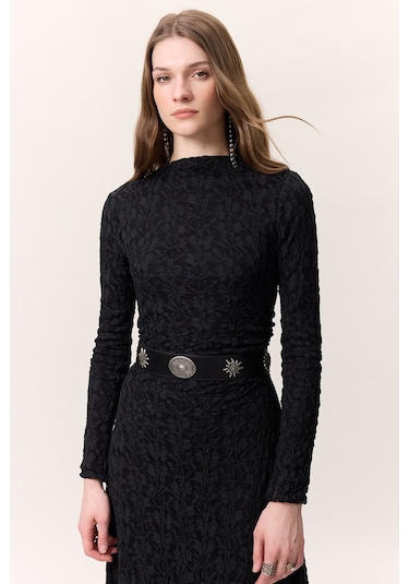 Desen Tokalı Korse Kemer Siyah Ss25kmr00006-01 Siyah