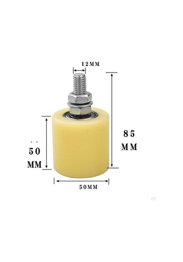 Pazly Elektrikli Kapı İçin Rulman Kılavuz Tekerlek Naylon Kasnak, Height 7cm, Sarı Sarı