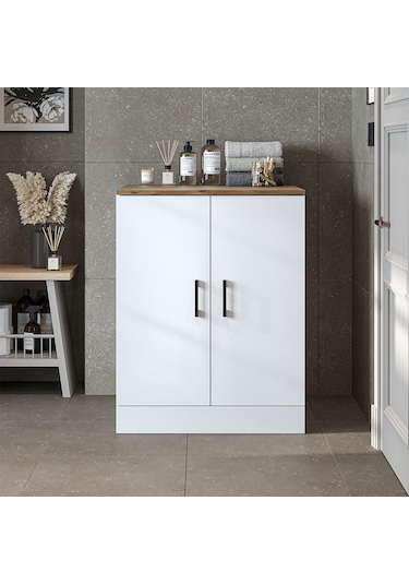 Çamaşır Kurutma Makinesi Alt Dolabı Kapaklı Banyo Alt Dolap.51 Atlantik Çam - Beyaz Çamaşır Kurutma Makinesi Alt Dolabı Kapaklı Banyo Alt Dolap.51 Atlantik Çam - Beyaz