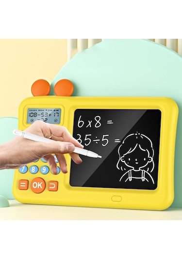 Novahub Suntek Matematik Öğretimi Hesap Makinesi Çocuklar İçin Sarı Renkli Eğitim Ürünü