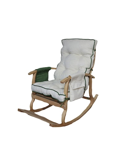 Mobildeco Padişah Lüx Ahşap Çift Minderli Çift Cepli Sallanan San Ceviz