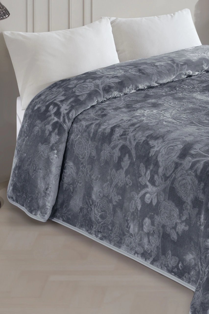 Varol Royal Touch Lüks Kalın Battaniye 220x240 Cm Yumuşak, Sıcak Ve Dayanıklı Antrasit