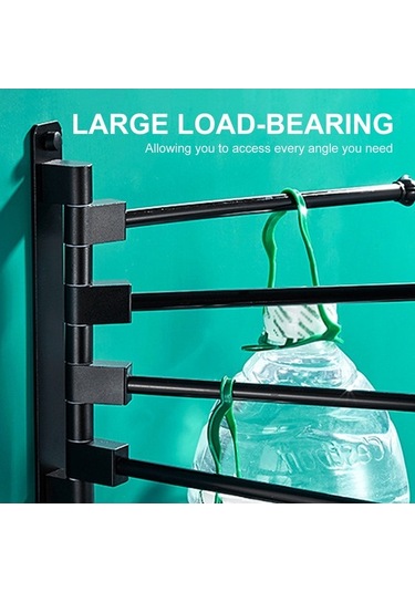 Novahub 180 Dönebilir 4 Kollu Katlanabilir Havlu Askısı - Gümüş Paslanmaz Alüminyum Diğer