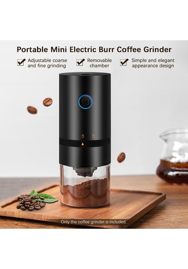 Xindoker Mini Usb Şarjlı Kahve Değiştirici - Ayarlanabilir Kuru/ince Değirmen, Dahili Pil, Hızlı Ve Sessiz, Taşınabilir Beyaz Beyaz
