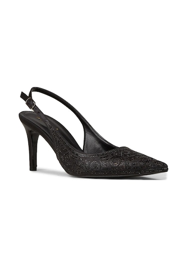 Deery Kadın Siyah Taş Detaylı Slingback Stiletto - Rd035zsyhm01 siyah