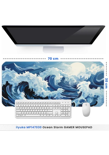 70x30cm Ocean Storm İlyuka Mp147030 Büyük Boy Xl Gaming Mousepad