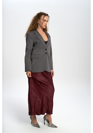Mai Studios Co. Volda Yaka Detay Antrasit Blazer Antrasit