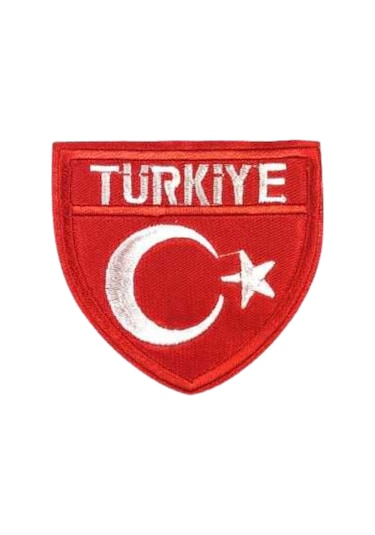 Aplike Ütü İle Yapışan Türk Bayrağı Türkiye Yazılı Arma 4 Cm Diğer
