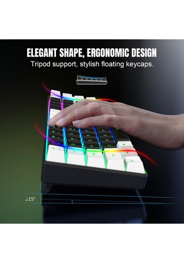 Yunboo Hxsj V200 68 Tuşlu Rgb Aydınlatmalı Taşınabilir Oyun Klavyesi - Çift Renk Seçeneği Ve 19 Tuş Çakışmasız