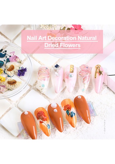 Shineyee "3d Manikür Çiçek Dekorasyon Seti - Doğal Kurutulmuş Çiçeklerle Özel Tasarımlar"