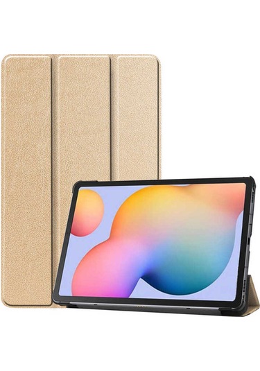 Galaxy Uyumlu  Tab A7 Lite T225 Frm Smart Cover Standlı 1-1 Kılıf-gold Arka Kapak