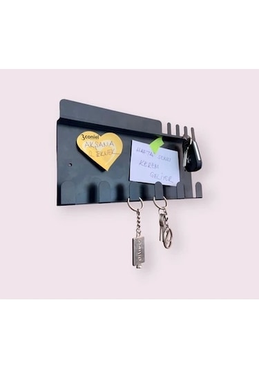 Lazer Notluklu Anahtar Askısı Mat Siyah Mat Siyah