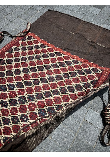 El Dokuma Yağcıbedir Antika Çuval Kök Boya Yün 75  x 120 CM