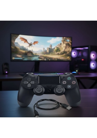 Ps4 Uyumlu Kablosuz Oyun Kolu - Gamepad, Led Göstergeler