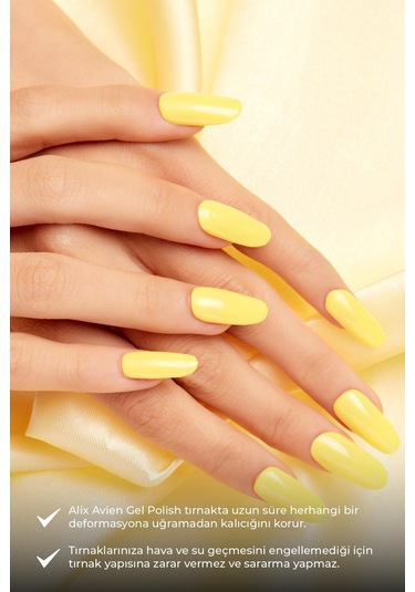 Alix Avien Uv Kalıcı Açık Sarı Jel Oje 39 Gel Polish 12 Ml