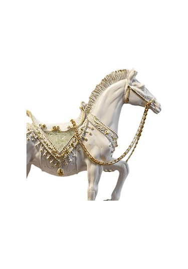 Opulentliving Suntek Doğal Taş At Heykeli Ev Dekorasyonu 19.5x5x18.5cm 19,5cmx5cmx18,5cm