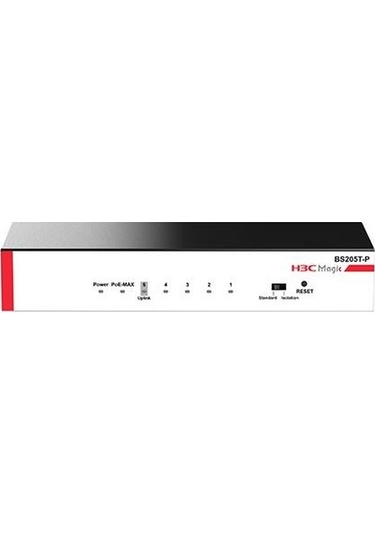 H3C MAGIC 9801A5BX BS205T-P 5 Port 10/100/1000 4 Port Poe + 57 W Yönetılemez Desktop Swıtch