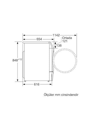 Bosch WNC254A0TR 10.5-6 KG 1400 Devir Kurutmalı Çamaşır Makinesi