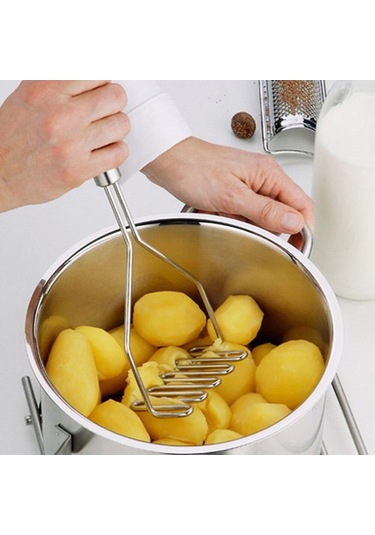 Büro Ev Ofis Mutfağı İçin 27cm Paslanmaz İnoks Patates Ezici Püre Yapıcı Aparat Diğer