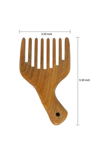 Kıvırcık Saçlar İçin Sandal Ağacı Geniş Dişli Ahşap Saç Tarağı