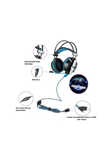 Gs700 Oyuncu Gamer Seri Pc-xbox One-ps4 Uyumlu Kumandalı Kulaklık