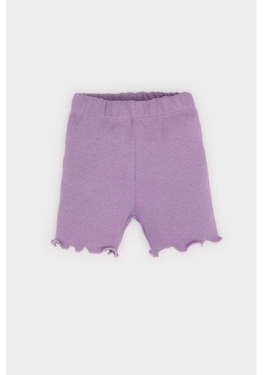 DeFacto Kız Bebek Fitilli Kaşkorse Beli Lastikli Şort E8247A525SMPR80 Mor