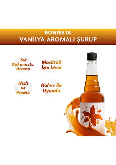 Bonfesta Vanilya Aromalı Kahve ve Kokteyl Şurubu 750 ML