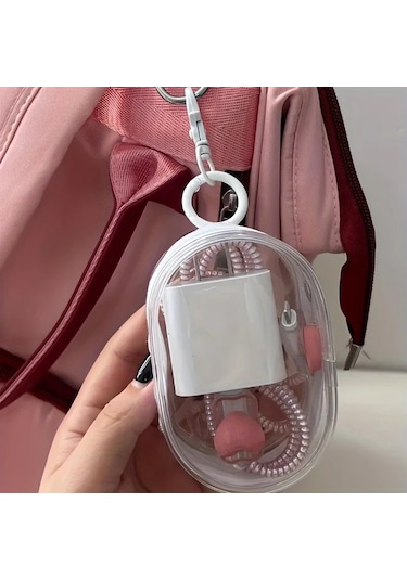 Hightower Siyah Şeffaf Kablo Saklama Kutusu, Seyahat İçin Taşınabilir Şarj Ve Kulaklık Düzenleyici