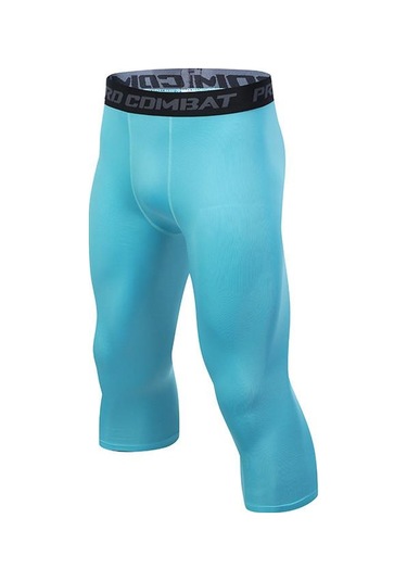 Hızlı Kuruyan Yüksek Elastik Kısa Spor Taytı, 9 Renkte Mevcuttur, Fitness, Açık Hava Antrenmanı Ve Basketbol İçin İdealdir, Ter Emici Tasarım. Göl Mavisi