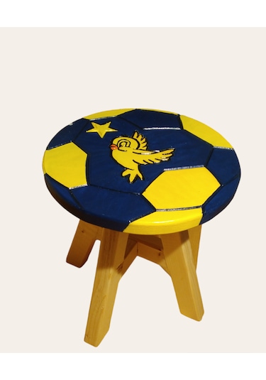 Fenerbahçe Fanatik El Yapımı Ahşap Çocuk Taburesi