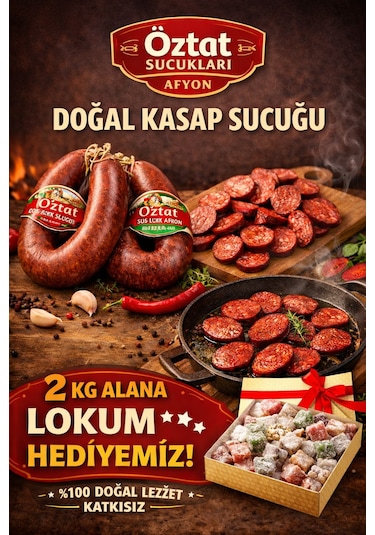 Öztat Afyonkarahisar Doğal Kasap Sucuğu 2 Kg