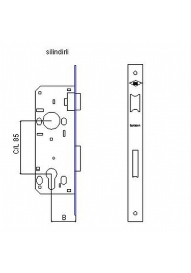 Tursan Enka494 Silindirli Gömme Kilit 35 Mm