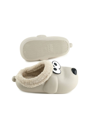 Gezer Kışlık Ev Bahçe ve Islak Zemine Uygun Eva İçi Peluşlu Kadın Ev Botu - Bej