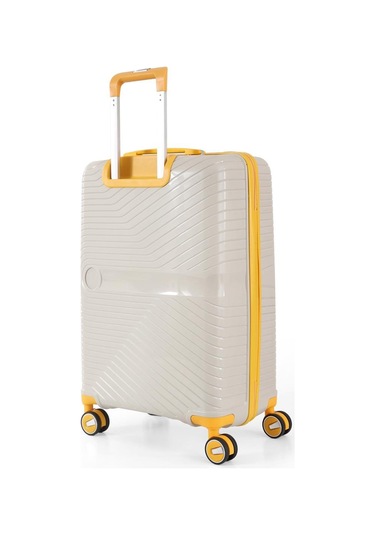 Ççs 5239 Polipropilen Kabin Boy Valiz Beyaz-sarı Beyaz - Sarı