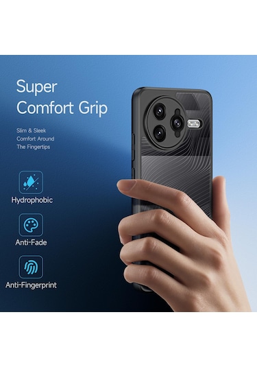 Redmi K80 Pro / Xiaomi Poco F7 Ultra Dux Ducıs Aimo Serisi Tpu Pc Buzlu Hissediyorum Telefon Kılıfı Siyah Siyah