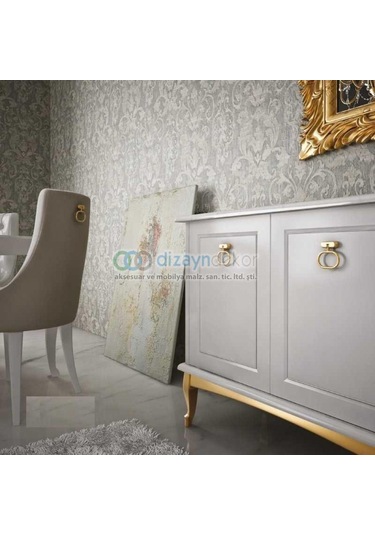 Wolf Halka Sarkaç Oval Kulp Parlak Altın