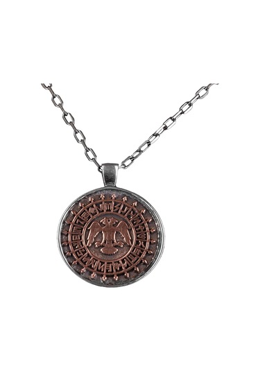 Çift Başlı Kolye, Tarihsel Kolye, 925 Ayar Gümüş Erkek Gümüş