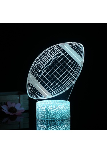 Konesam 3d Led Stéréo Lamba, Dokunmatik Kumandalı, Usb Beslemeli, Y七彩 Işıklı, Futbol Topu Desenli, Akrilik Plaka, Odalar İçin Ambiyans Aydınlatması Pil Dahil Değil Diğer