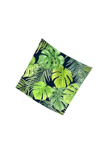 Suntek Tropikal Bitki Baskılı Masa Örtüsü Çiçek Kare-3
