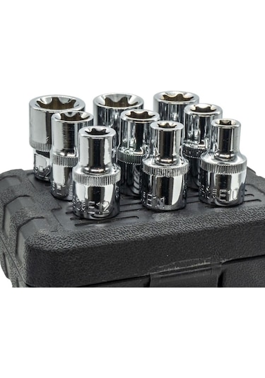 Dorf 1/2 E Torx Lokma Seti 9 Parça E10-e24 Plastik Kutulu
