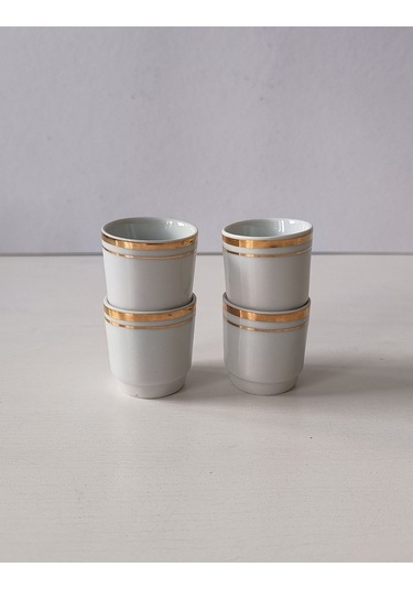 Nurantik Bavaria Antika Yumurtalık 4lü Set Küçük Boy Beyaz