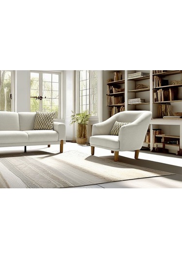 Vipa Bohem Tekli Berjer Koltuk, Açık Gri, Modern Şık Tasarım, Salon Ve Oturma Odası İçin Açık Gri