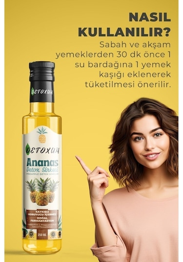 Detoxum Îlk Haftada Hafifle Zayıflamak Ananas Sirke Doğal Fermantasyon Pineapple Vinegar Detox Sirkesi