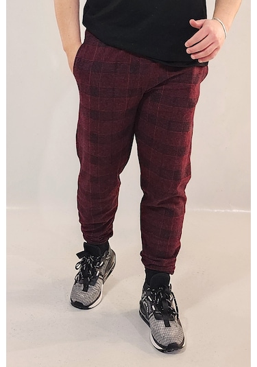 Wingetstar Ekose Manşetli Erkek Eşofman Altı Bordo