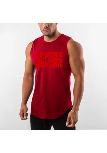 Siyah Muscleguys Spor Moda Tank Top Yaz Spor Salonu Vücut Geliştirme Kolsuz T-shirt Erkek Tranning Yelek Spor Örgü Muscleguys Baskılı Atlet
