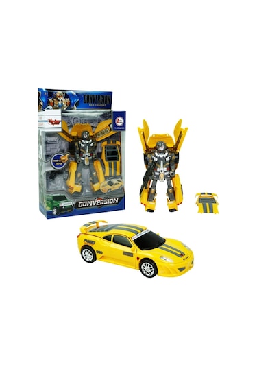 Transformers Conversion Dönüşebilen Robot Araba Sarı