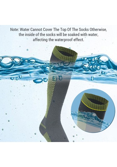 Gajeena "su Geçirmez Uzun Konforlu Outdoor Çorap - Yürüyüş, Kamp, Bisiklet İçin" Yeşil