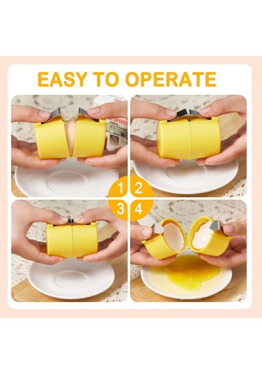 Paslanmaz Çelik Yumurta Açıcı 3pcs Seti, Sert Haşlanmış Çiğ Yumurta, Soyucu Alet, Mutfak İçin Kraker Paslanmaz Çelik