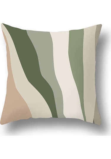 Kuzey Avrupa Geometrik Keten Yastık 45 45 Cm-48 Ekru